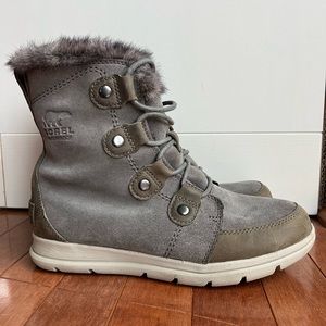 Sorel Women's Explorer Joan Size 8 Quarry/Black